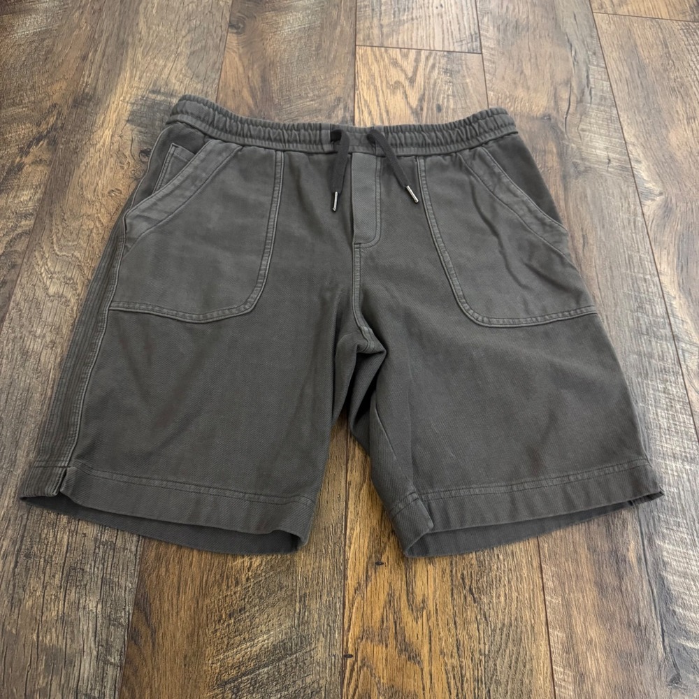 Athleta Bermuda Shorts Green Grey Cotton Drawstring Utility Size 2 Athleisure
